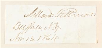 (PRESIDENTS.) Two Signatures: James A. Garfield. J.A. Garfield / O[hio] * Millard Fillmore.